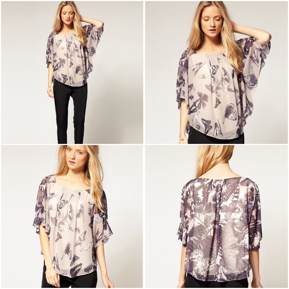 π¦ Ted Baker London, Capra Butterfly Batwing Ruffled Blouse - Picture 1 of 16